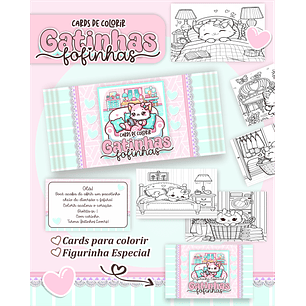 Arquivo Card de Colorir Gatinhas fofinhas - PAMELLA
