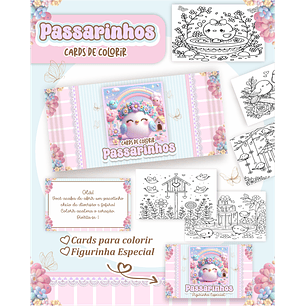 Arquivo Card de Colorir Jardim de passarinhos - PAMELLA