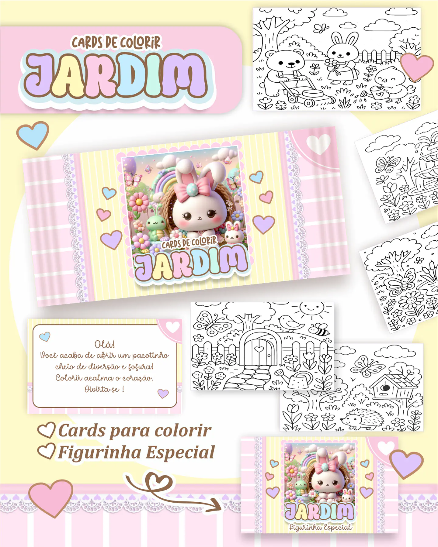 Arquivo Card de Colorir Jardim Fofo - PAMELLA 1