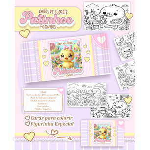 Arquivo Card de Colorir Patinhos fofinhos - PAMELLA