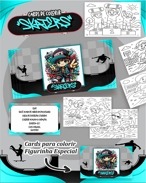 Arquivo Card de Colorir Skaters - PAMELLA