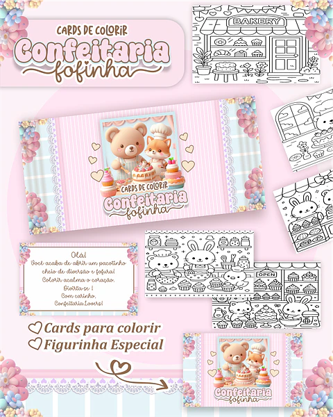 Arquivo Card de Colorir Confeitaria fofinha - PAMELLA