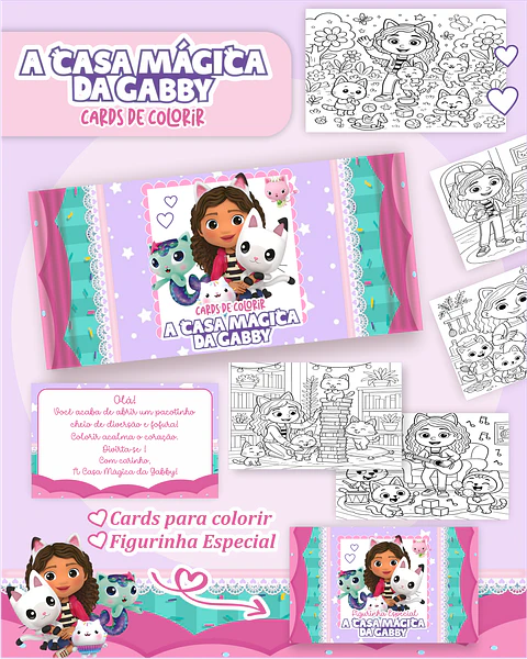 Arquivo Card de Colorir A Casa Mágica da Gabby - PAMELLA