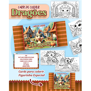 Arquivo Card de Colorir Dragões - PAMELLA