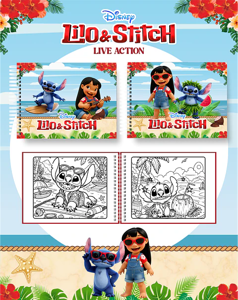 Arquivo Livro de Colorir LILO E STITCH LIVE ACTION - PAMELLA