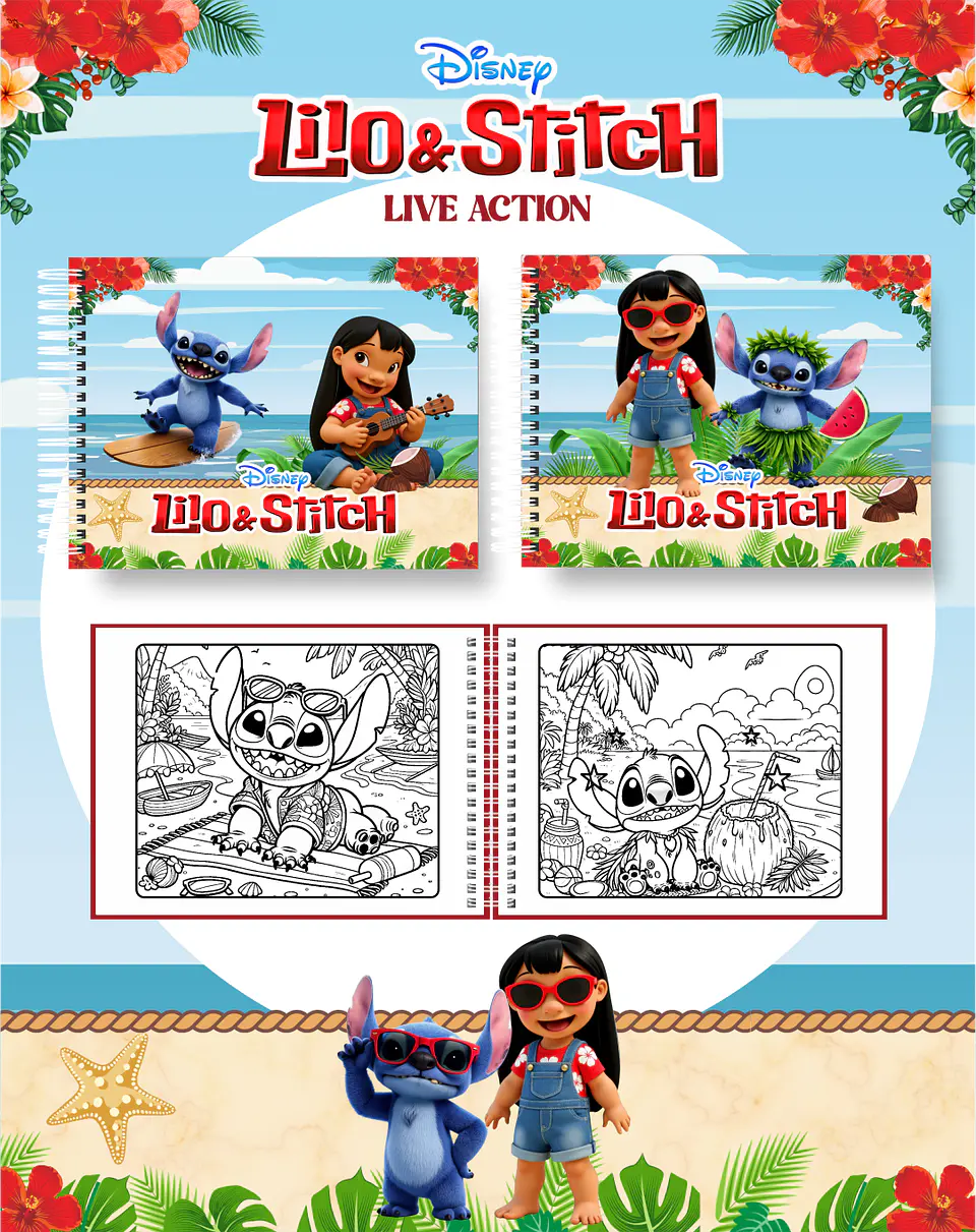 Arquivo Livro de Colorir LILO E STITCH LIVE ACTION - PAMELLA 1