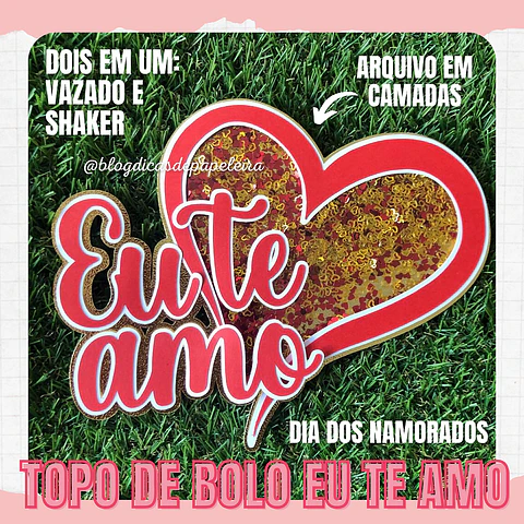 Arquivo Topo de Bolo Dia dos Namorados - Eu te amo