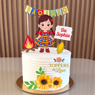 Arquivo Topo de Bolo Festa Junina Arraiá Menina