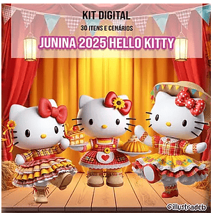 Kit Digital Festa Junina Hello Kit - ILUSTRADEB