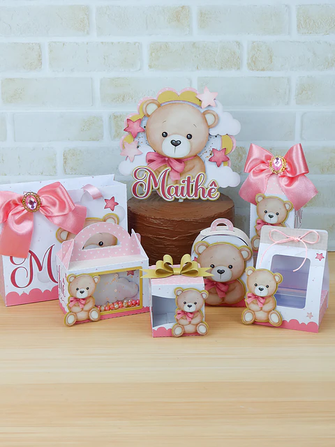 Arquivo de Corte Ursinha 18 - Chuvinha de Papel