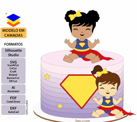 Arquivo de Corte Topo Supergirls Baby