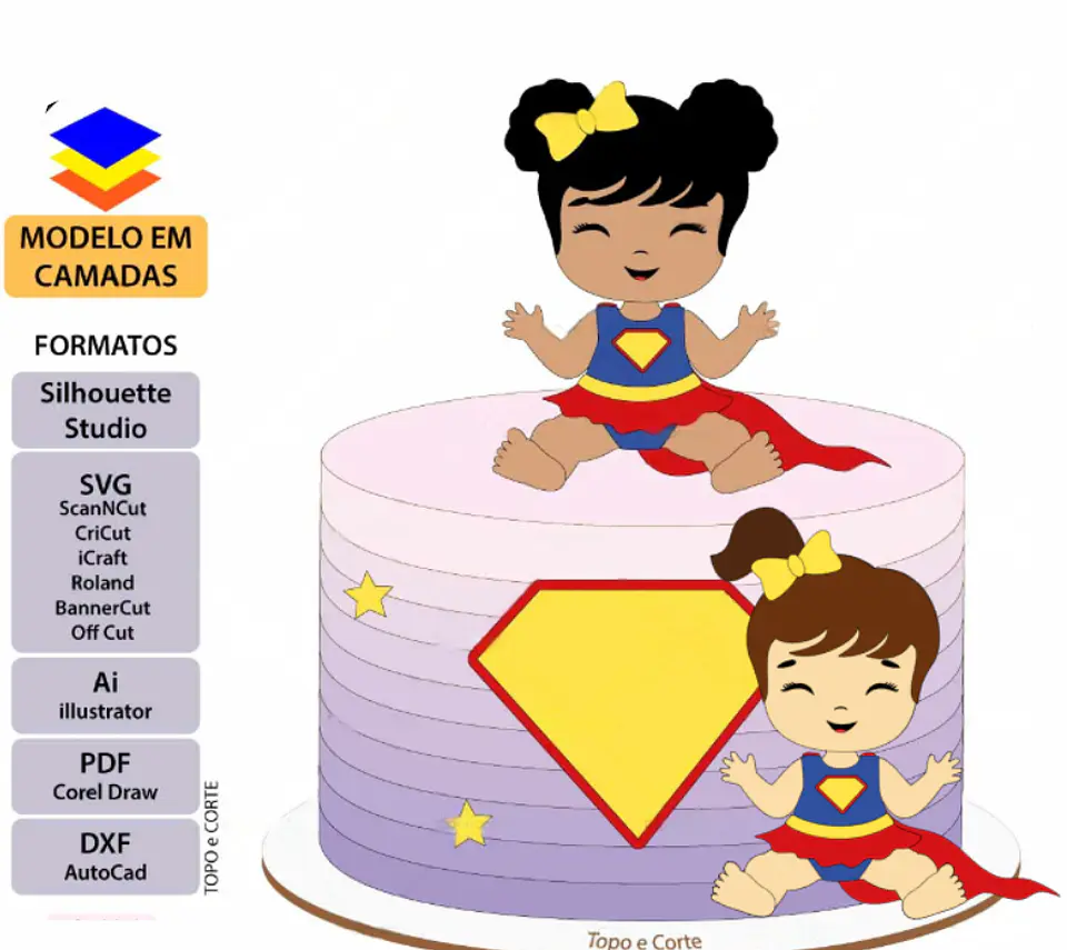 Arquivo de Corte Topo Supergirls Baby 1