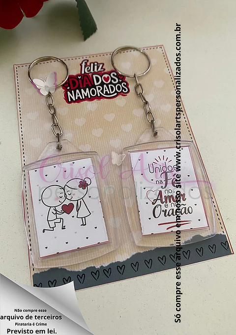 Arquivo Dia dos Namorados Card Chaveiro - Cris Arts