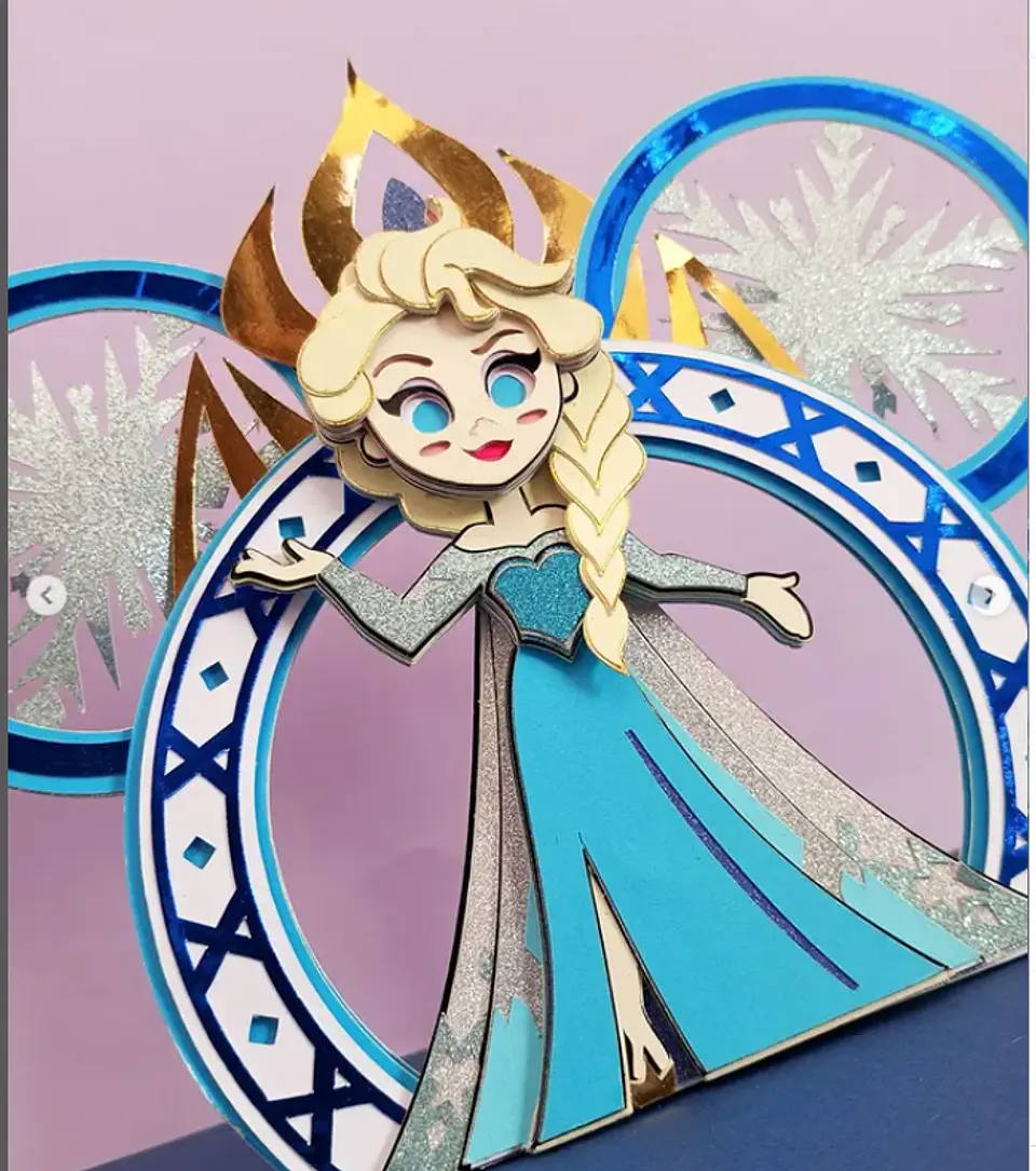Arquivo Topo de Bolo Princesas Disney Elsa 1