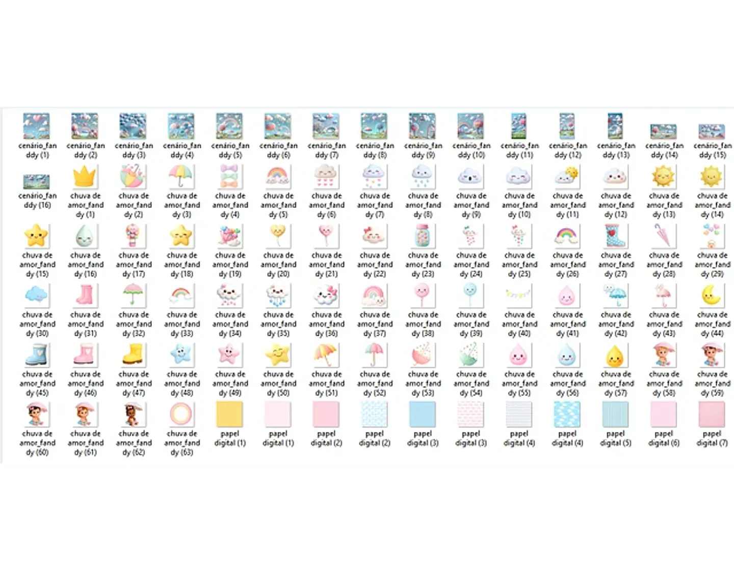 Kit Digital Chuva de Amor - Fanddy 2