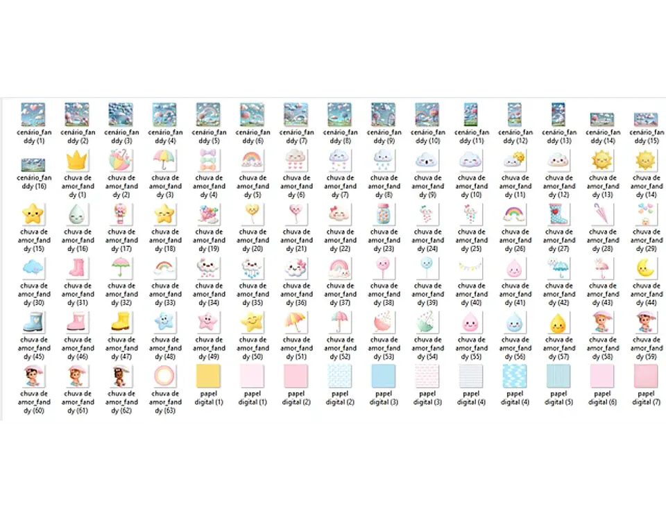 Kit Digital Chuva de Amor - Fanddy 2