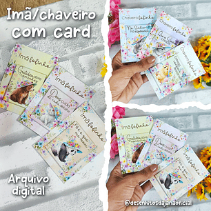 Arquivo Card Chaveiro Cartonado Imã - Desenhitos da Jana