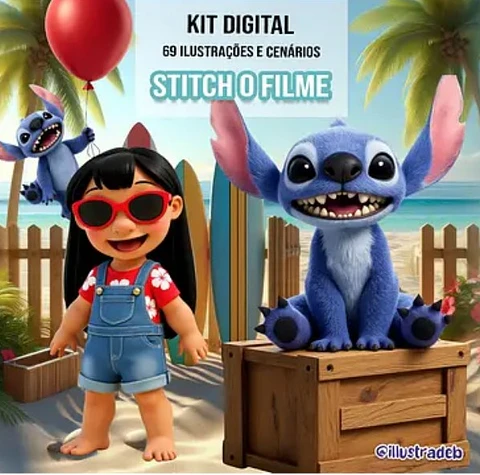 Kit Digital Stitch O Filme - Ilustradeb