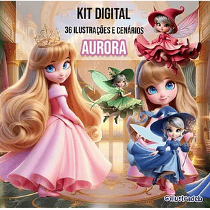 Kit Digital Aurora Bela Adormecida - Ilustradeb