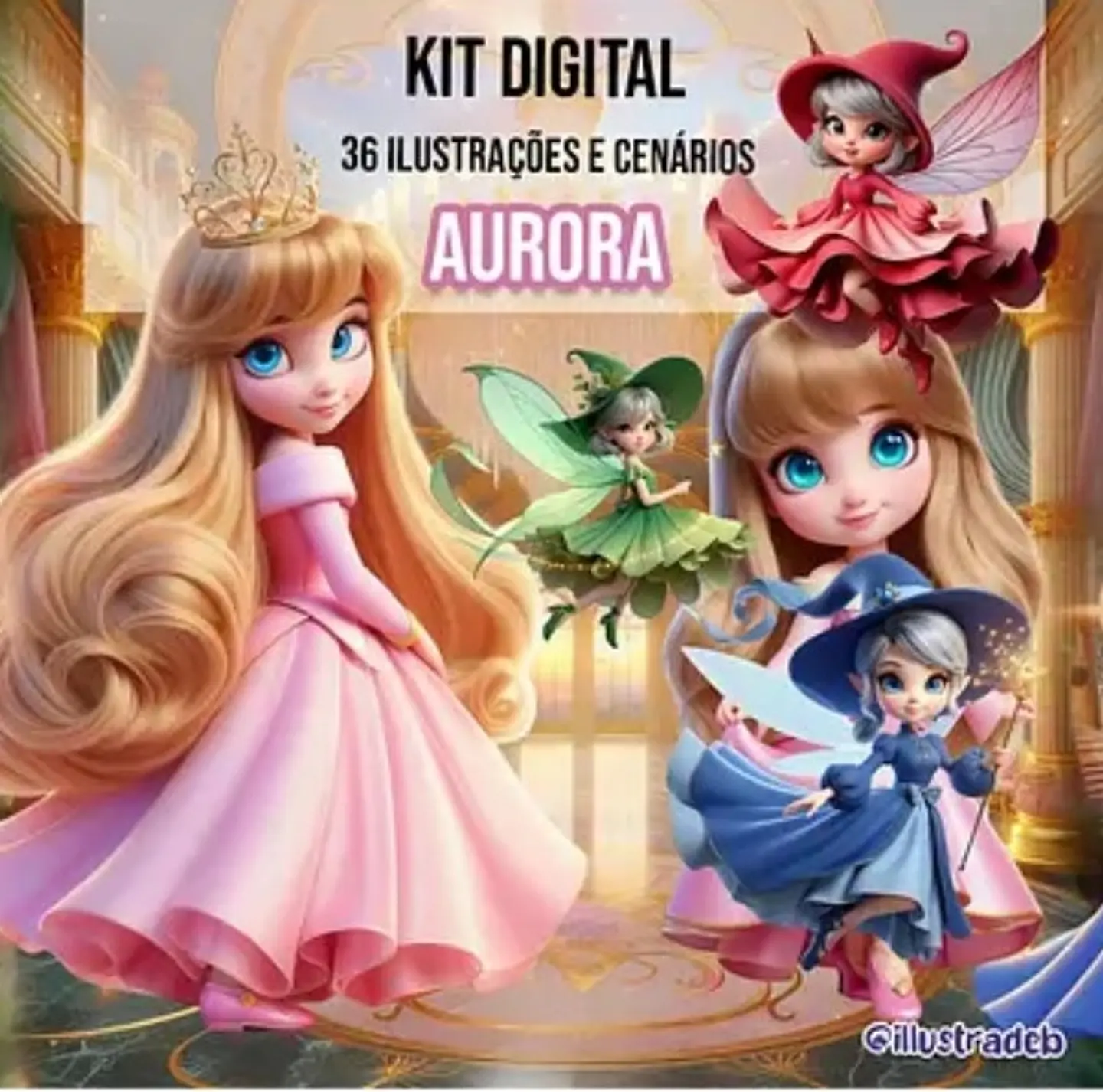 Kit Digital Aurora Bela Adormecida - Ilustradeb 1