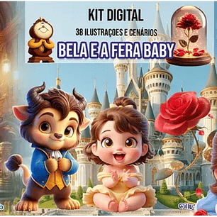 Kit Digital A Bela e a Fera Baby - Ilustradeb