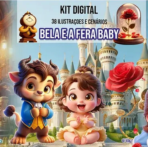 Kit Digital A Bela e a Fera Baby - Ilustradeb