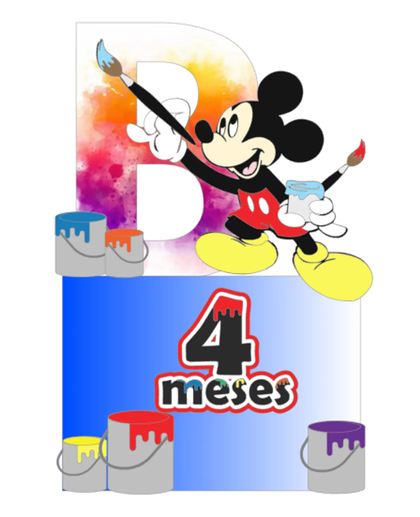 Arquivo Topo de Bolo Mickey Pintura - Bruna Personalizados 1