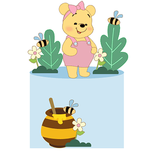 Arquivo Topo de Bolo Ursinho Pooh Menina - Bruna Personalizados