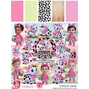 Kit Digtial Vaquinha Rosa Mascote