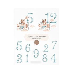 Kit Digital Aviador Mêsversário - Ni Estúdio