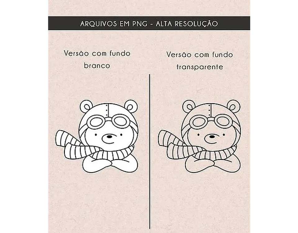 Kit Digital Aviador Preto e Branco - Ni Estúdio 3