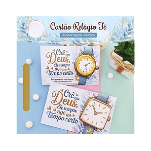 Arquivo Coleção Fé Card Relógio - Art Ideia