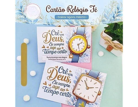 Arquivo Coleção Fé Card Relógio - Art Ideia