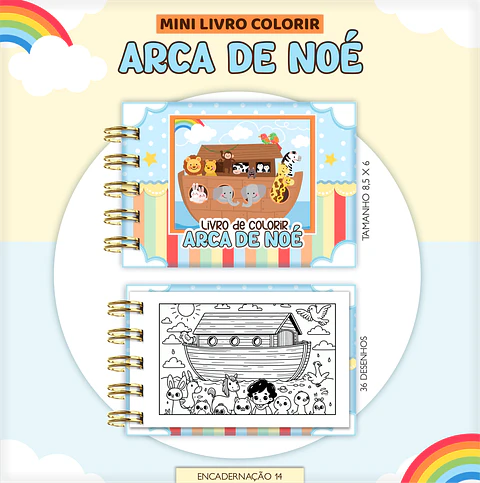 Arquivo Mini Livrinho de Colorir Arca de Nóe - Lina