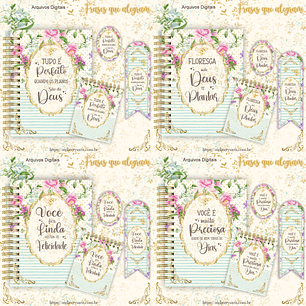 Arquivo Encadernação Frases Floral - Crys Arts