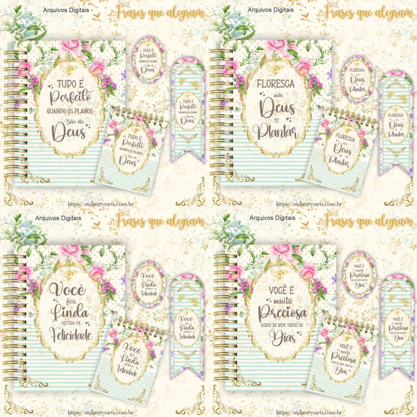 Arquivo Encadernação Frases Floral - Crys Arts 1