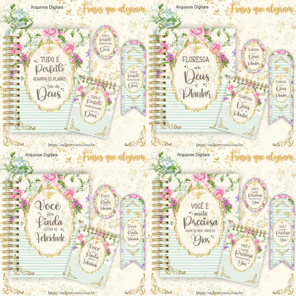 Arquivo Encadernação Frases Floral - Crys Arts 1