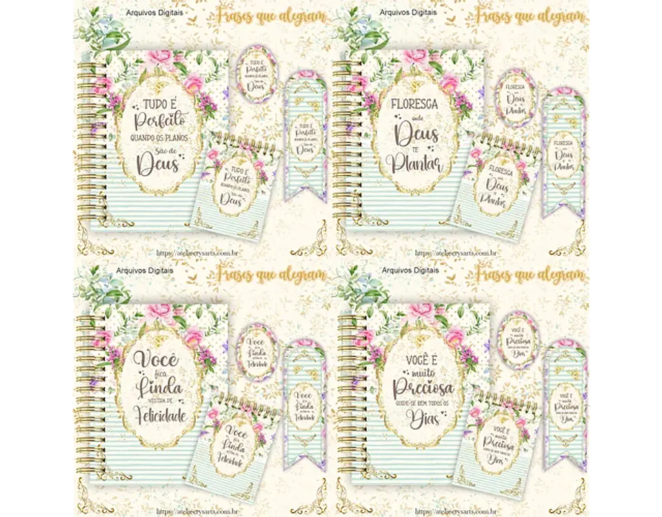 Arquivo Encadernação Frases Floral - Crys Arts 10
