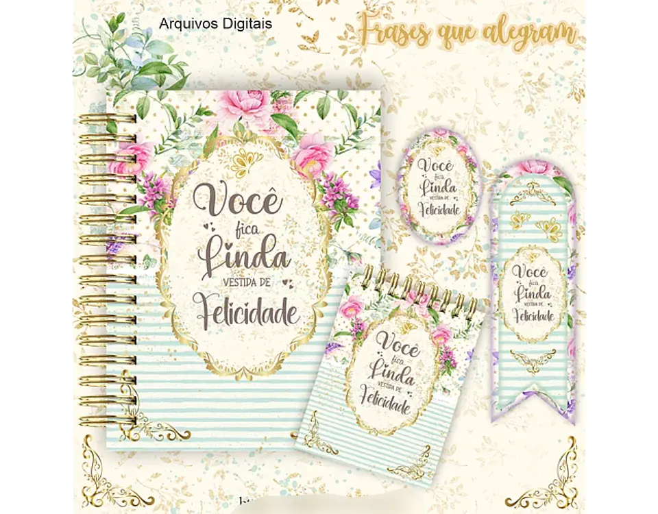 Arquivo Encadernação Frases Floral - Crys Arts 11