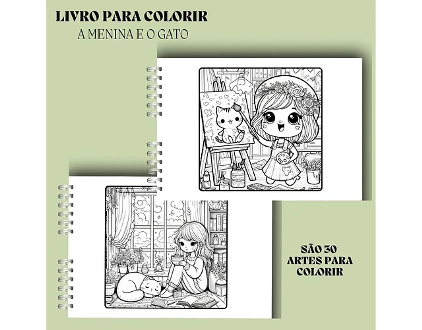 Arquivo Livro de Colorir A Menina e o Gato - Rê Castori 5