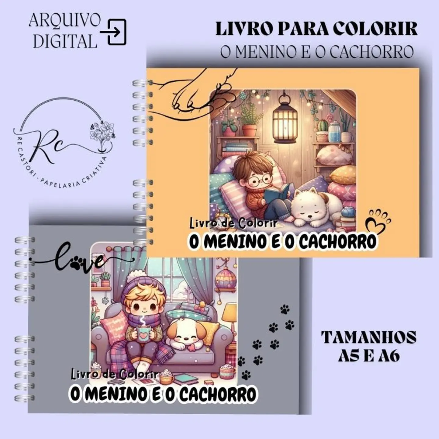 Arquivo Livro de Colorir O Menino e o Cachorro - Rê Castori 1