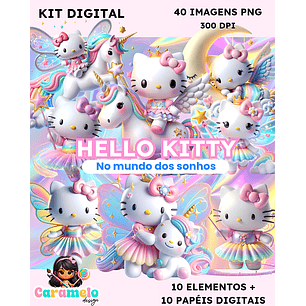 Kit Digital Hello Kitty no Mundo dos Sonhos - Caramelo