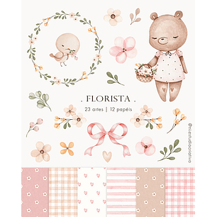 Kit Digital Ursinha Florista - Ni Estúdio