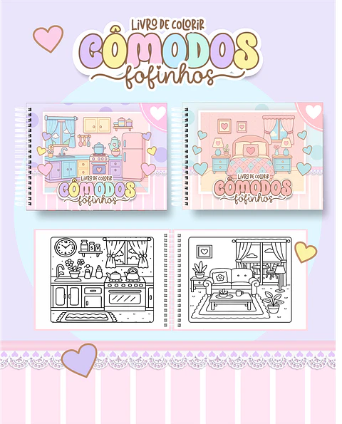 Arquivo Livro de Colorir Cômodos fofinhos - Pamella