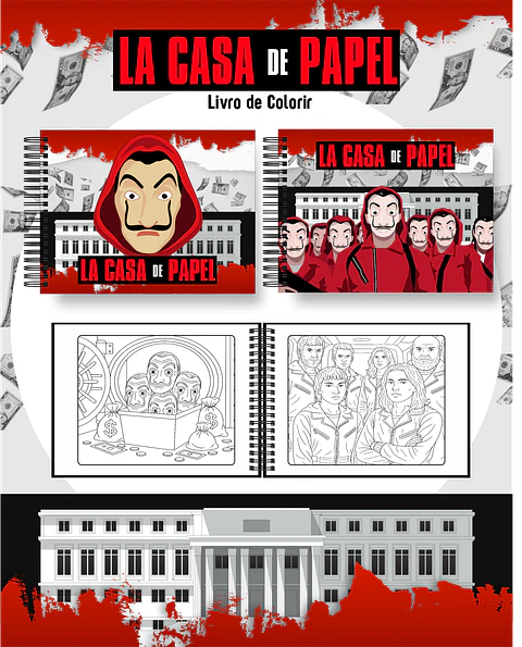 Arquivo Livro de Colorir La casa de papel - Pamella