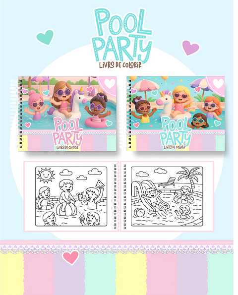 Arquivo Livro de Colorir Pool party - Pamella