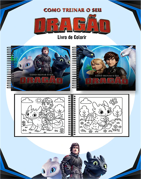 Arquivo Livro de Colorir Como treinar seu dragão - Pamella