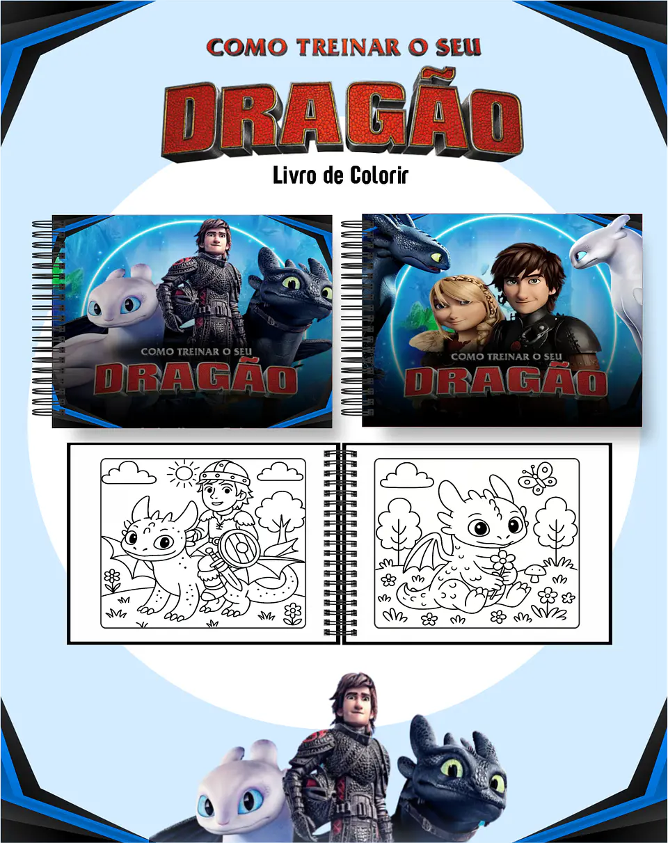 Arquivo Livro de Colorir Como treinar seu dragão - Pamella 1