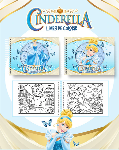 Arquivo Livro de Colorir Cinderela - Pamella