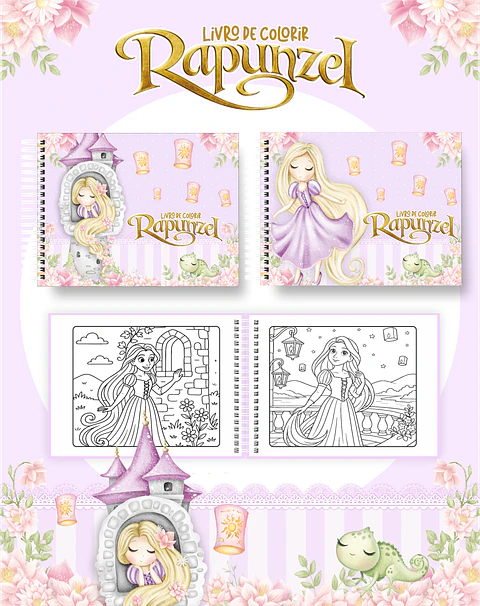 Arquivo Livro de Colorir Rapunzel - Pamella